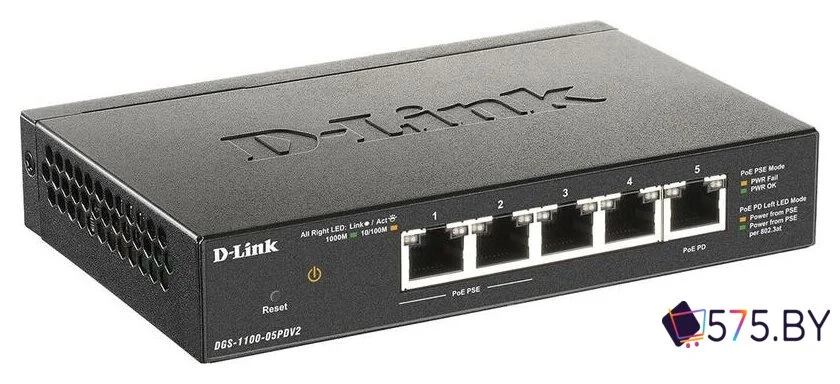 Управляемый коммутатор 2-го уровня D-Link DGS-1100-05PDV2/A1A в магазине 575.by