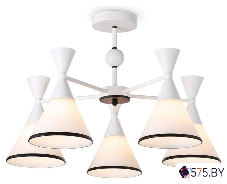 Припотолочная люстра Ambrella light Traditional TR3165/5 WH/BK (белый/черный) в магазине 575.by