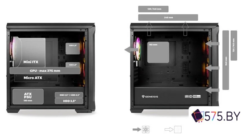 Корпус Genesis Irid 503 ARGB V2 NPC-1559 в магазине 575.by