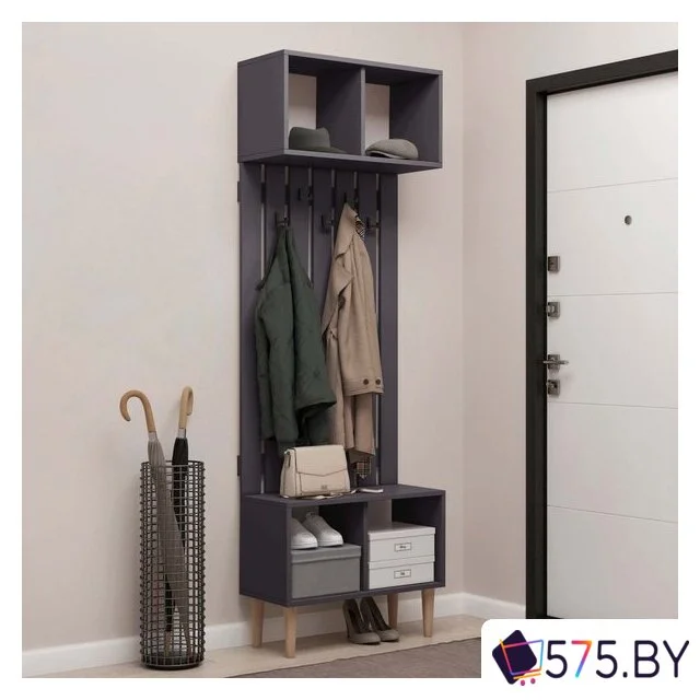 Вешалка для одежды MONOFIX Одос настенная (графит) в магазине 575.by
