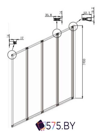 Стеклянная шторка для ванны Ambassador Bath Screens 16041110R 90 в магазине 575.by