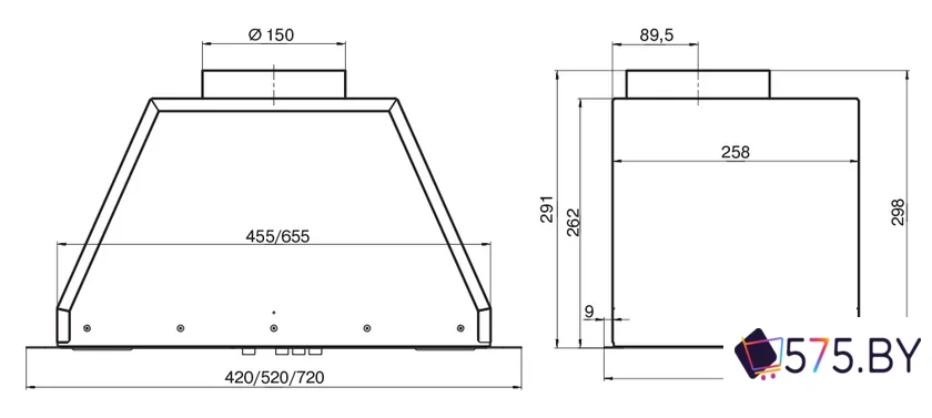 Кухонная вытяжка Elikor Врезной блок Flat 52П-650-К3Д (топленое молоко) (154175) в магазине 575.by
