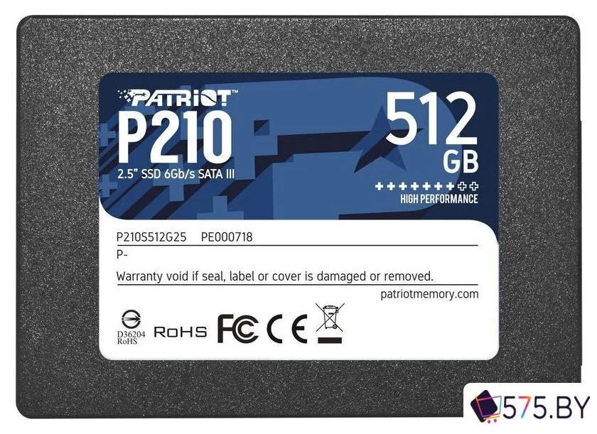 SSD Patriot P210 512GB P210S512G25 в магазине 575.by