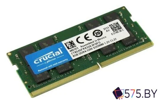 Оперативная память Crucial 8GB DDR4 SODIMM PC4-25600 CT8G4SFRA32A в магазине 575.by