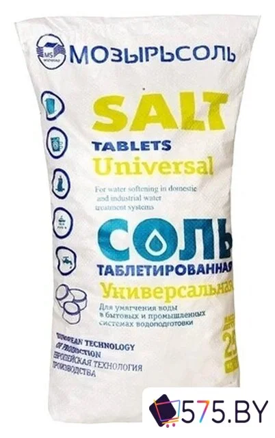 Засыпка для картриджа Mozyrsalt Соль таблетированная универсальная 25кг в магазине 575.by
