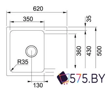Кухонная мойка Franke Orion OID 611-62 114.0443.356 (оникс) в магазине 575.by