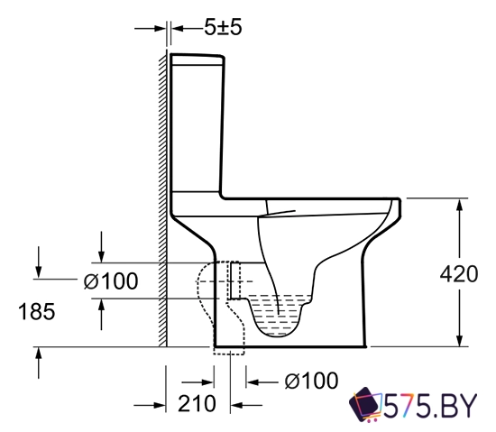 Унитаз напольный Lavinia Boho Grance Hill Rimless 3307002R (бачок, чаша, пневмокрышка) в магазине 575.by