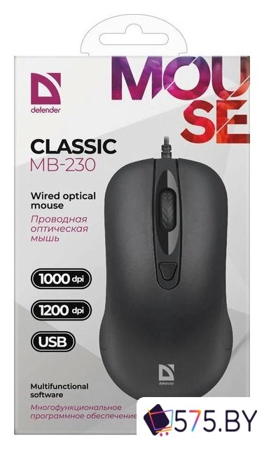 Мышь Defender Classic MB-230 (4 кнопки) в магазине 575.by