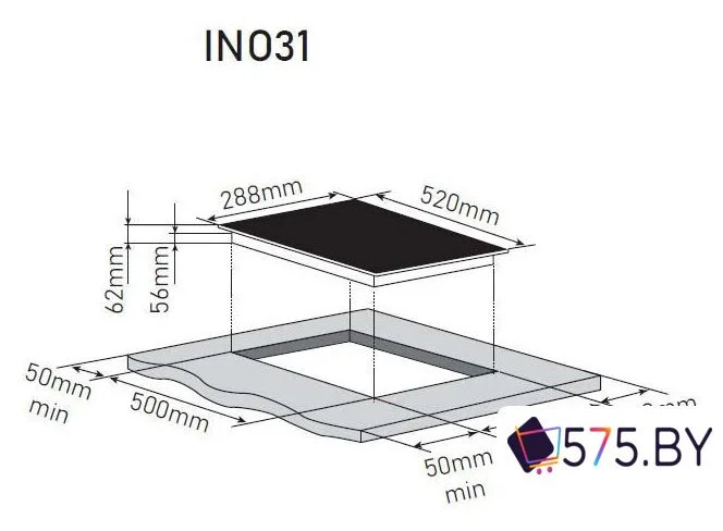 Варочная панель ZorG INO31 black в магазине 575.by