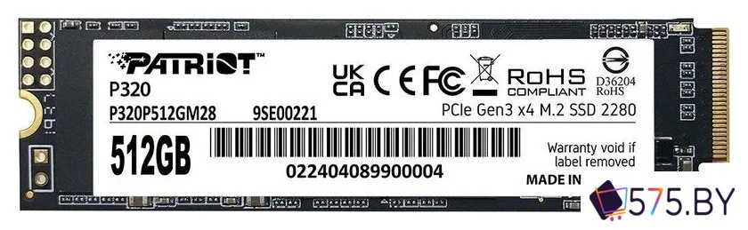 SSD Patriot P320 512GB P320P512GM28 в магазине 575.by