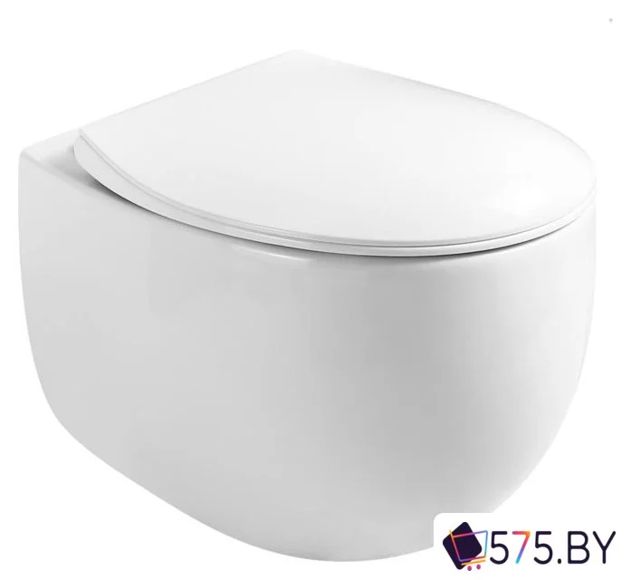 Унитаз подвесной Roxen Egg в комплекте с инсталляцией StounFix Dual Fresh 6 в 1 968085 (кнопка: брашированное золото) в магазине 575.by