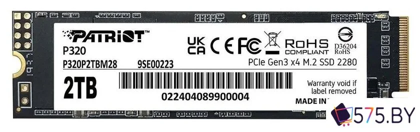 SSD Patriot P320 2TB P320P2TBM28 в магазине 575.by