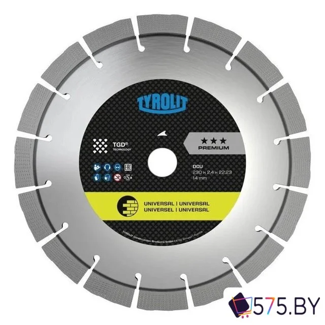 Отрезной диск Tyrolit Premium DCU 230x2.4x22.23 34468871 в магазине 575.by