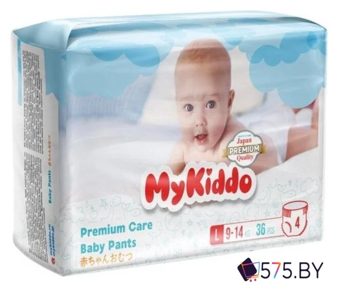 Трусики-подгузники MyKiddo Premium L 9-14 кг (36 шт) в магазине 575.by