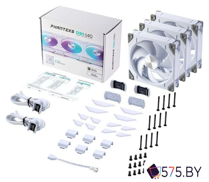 Комплект вентиляторов для корпуса Phanteks D30-140 D-RGB Regular White Triple PH-F140D30_DRGB_PWM_WT01_3P в магазине 575.by