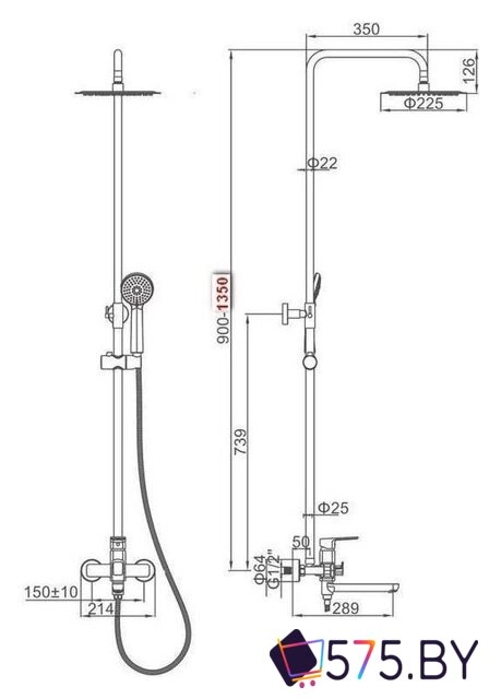 Душевая система  Ledeme L2480Y в магазине 575.by