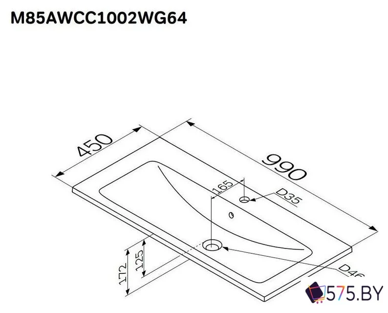 Умывальник AM.PM X-Joy M85AWCC1002WG64 в магазине 575.by