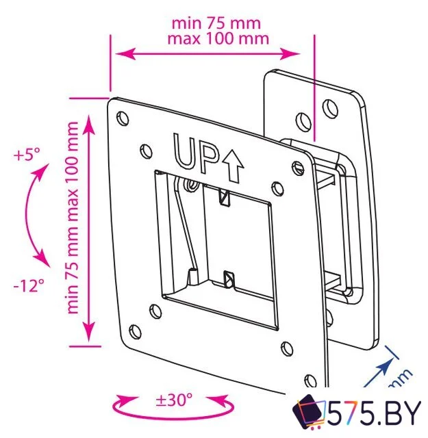 Кронштейн для телевизора Kromax OPTIMA-102 (черный) в магазине 575.by