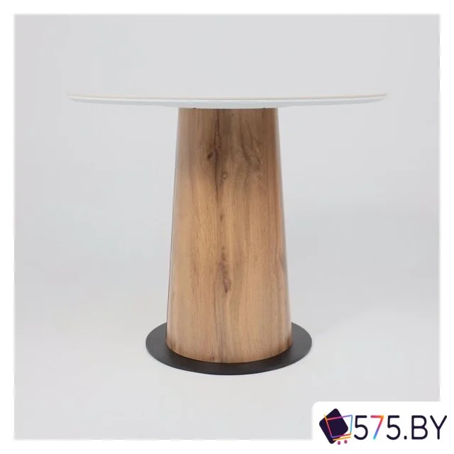 Кухонный стол Lepremo AV 2317 МДФ+керамика 900 (белый глянцевый Carla Larkin/черный+HPL дуб вотан) в магазине 575.by