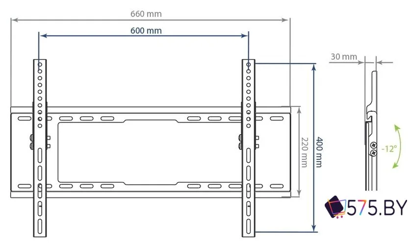 Кронштейн для телевизора Kromax IDEAL-102 (черный) в магазине 575.by