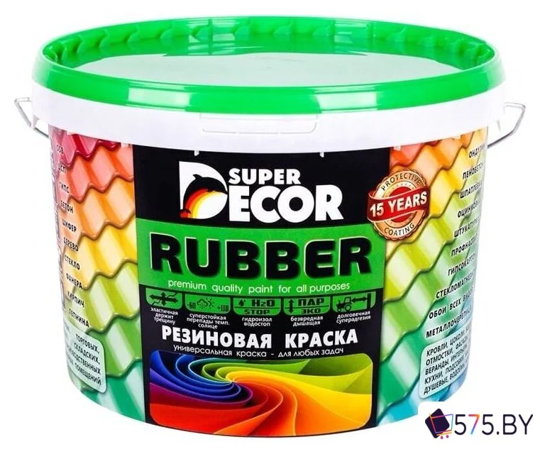 Краска Super Decor Rubber 3 кг (№10 морская волна) в магазине 575.by