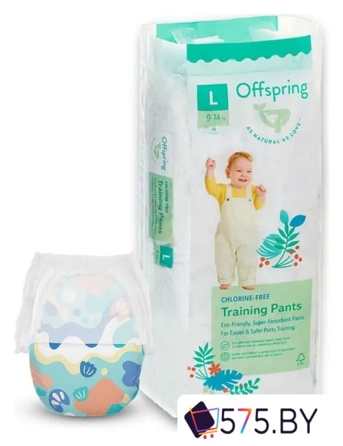 Трусики-подгузники Offspring L 9-14 кг Море OF02LAQT (36 шт) в магазине 575.by