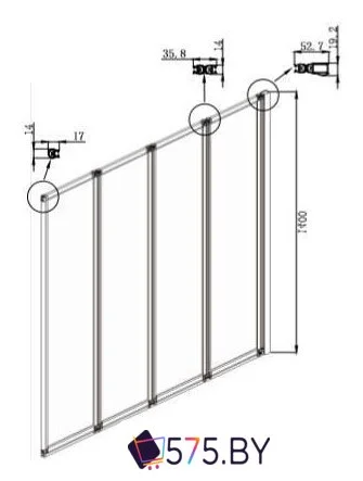 Стеклянная шторка для ванны Ambassador Bath Screens 16041110R 90 в магазине 575.by