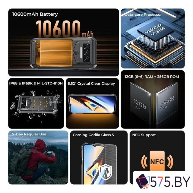 Телефон Oukitel WP38 6GB/256GB (черный) в магазине 575.by