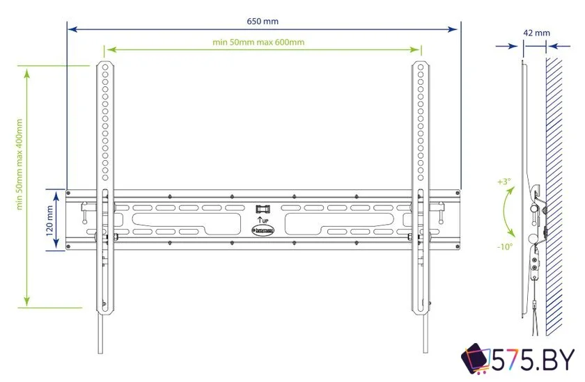 Кронштейн для телевизора Kromax FLAT-2 (черный) в магазине 575.by