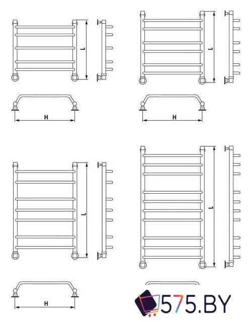 Полотенцесушитель Luxon N 60x40 в магазине 575.by