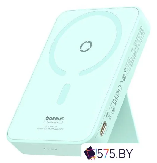 Внешний аккумулятор Baseus MagPro Magnetic Bracket Wireless Fast-Charging Power Bank 20W 5000mAh (мятный) в магазине 575.by