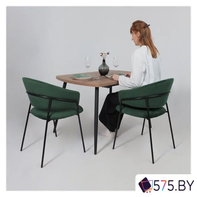 Стул с подлокотниками Алвест AV 433 (изумрудный бархат H-30/черный) в магазине 575.by