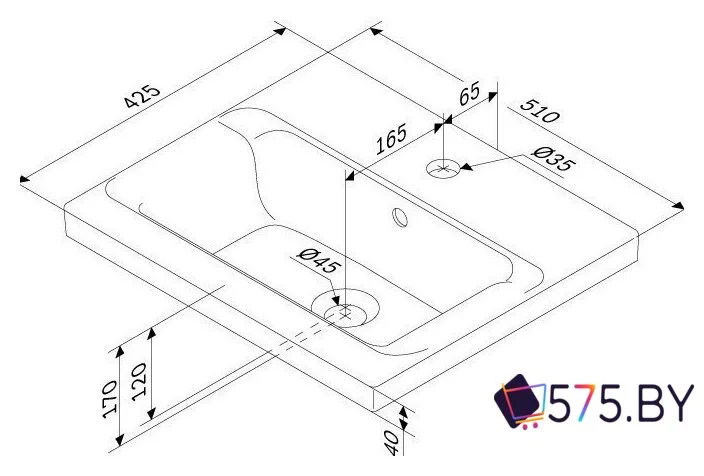 Умывальник AM.PM Gem M90WCC0502WG в магазине 575.by