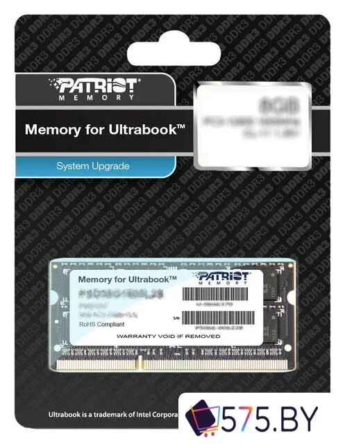 Оперативная память Patriot Memory for Ultrabook 4GB DDR3 SO-DIMM PC3-12800 (PSD34G1600L81S) в магазине 575.by