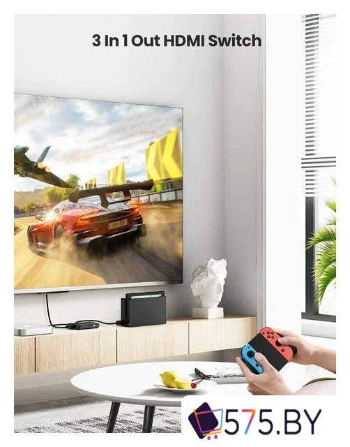 Переключатель Ugreen CM332 80125 4 x HDMI (с пультом ДУ, черный) в магазине 575.by