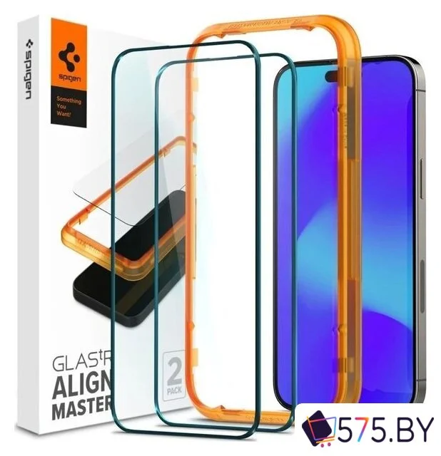 Защитное стекло Spigen ALM Glas FC для iPhone 14 Pro AGL05216 (2шт) в магазине 575.by