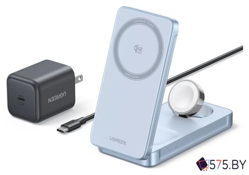 Беспроводное зарядное Ugreen W757 65901 (голубой) в магазине 575.by