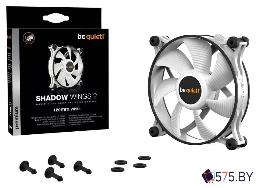 Вентилятор для корпуса be quiet! Shadow Wings 2 120mm White BL088 в магазине 575.by