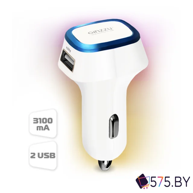 Автомобильное зарядное Ginzzu GA-4415UW в магазине 575.by
