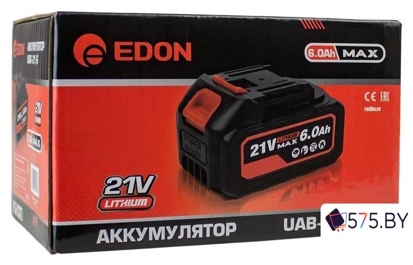 Аккумулятор для инструмента Edon UAB-21/6.0 (21В/6 Ач) в магазине 575.by