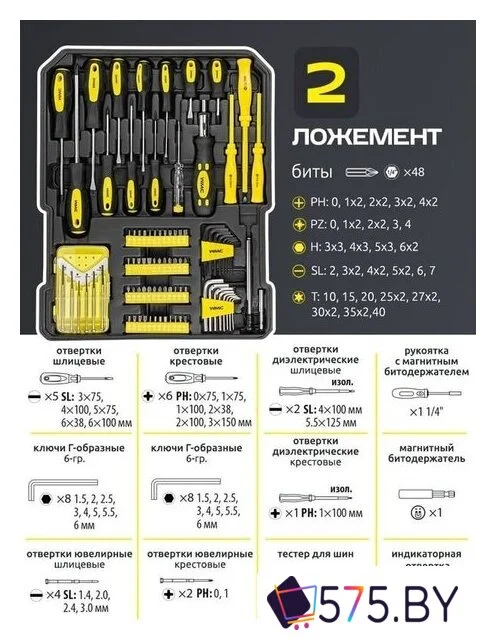 Универсальный набор инструментов WMC Tools WMC-40287 (287 предметов) в магазине 575.by