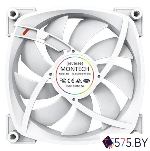 Вентилятор для корпуса Montech RX140 PWM Reverse (белый) в магазине 575.by