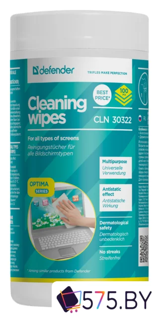 Влажные салфетки Defender CLN 30322 Optima (100 шт) в магазине 575.by