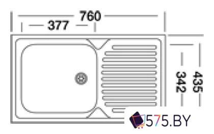 Кухонная мойка Kromevye ЕС 240 D в магазине 575.by