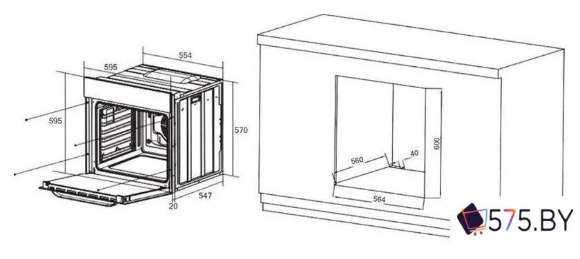 Электрический духовой шкаф ZorG NEO613 black в магазине 575.by