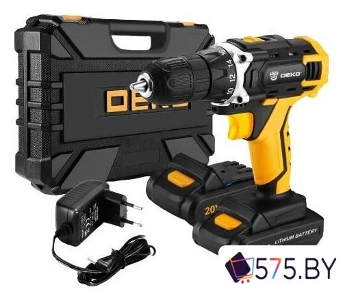 Дрель-шуруповерт Deko DKCD20FU-Li SET 63 063-4175 (с 2-мя АКБ, кейс) в магазине 575.by