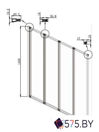 Стеклянная шторка для ванны Ambassador Bath Screens 16041110L 90 в магазине 575.by