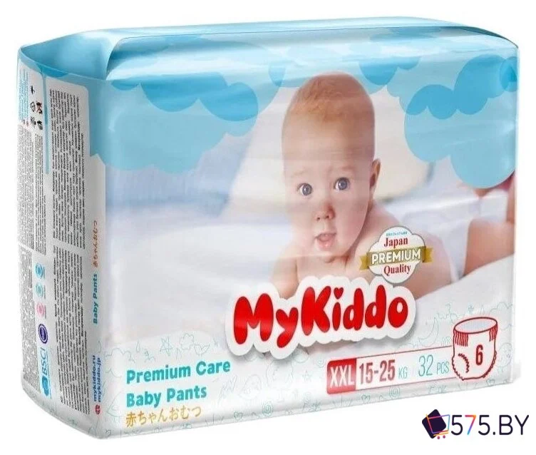 Трусики-подгузники MyKiddo Premium XXL 15-25 кг (32 шт) в магазине 575.by