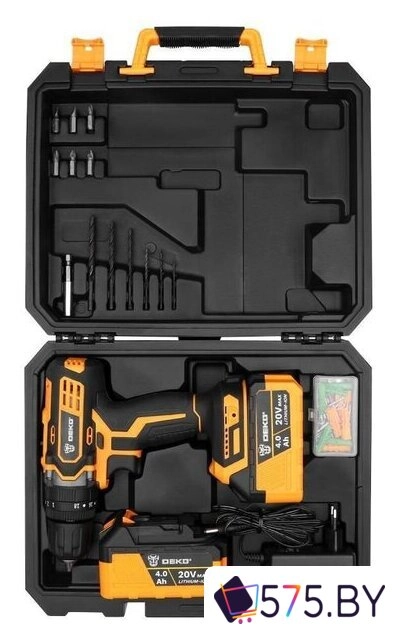 Ударная дрель-шуруповерт Deko DKCD20 Impact 063-4420 (с 2-мя АКБ, кейс) в магазине 575.by
