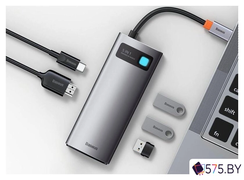 USB-хаб Baseus Metal Gleam Series Multifunctional HUB Type-C Hub Docking Station CAHUB-CX0G в магазине 575.by